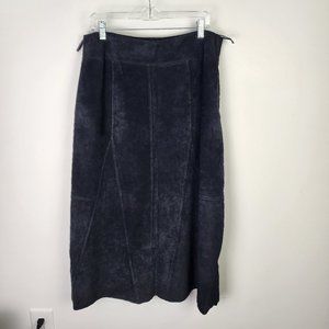 Valerie Stevens 100% Leather Midi Length Skirt Size 16